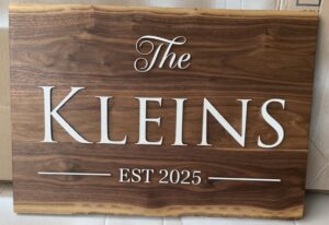 Handcrafted walnut sign with custom text – premium hardwood, perfect for a home, wedding, or gifting. Custom orders available.